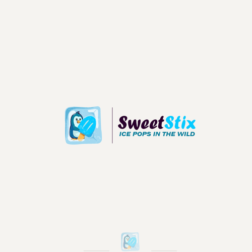 Penguin brand with the title 'Minimalist logo for sweet stix'