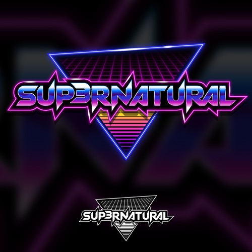 Techno-dj logo with the title 'sup3rnatural'