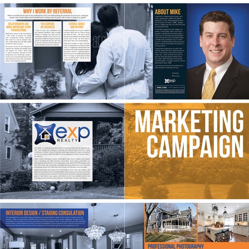 Page design with the title 'Clean, Geometric Booklet for Realtor'