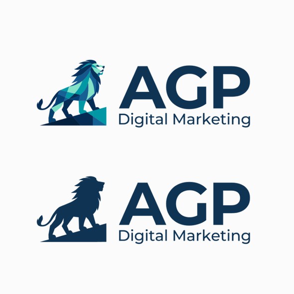 Aqua design with the title 'AGP Digital Marketing'