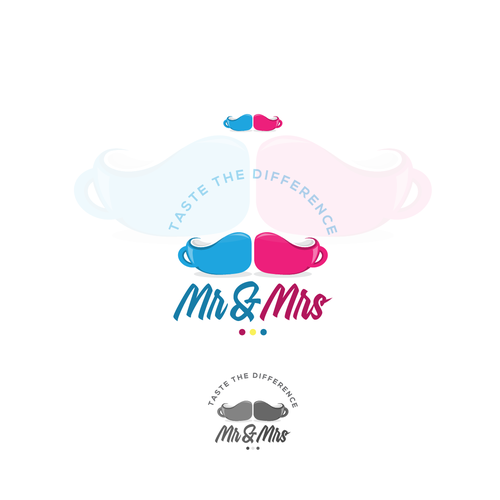 Mustache logo with the title 'Mr & Mrs'