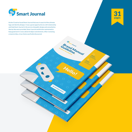 Journal design with the title 'Premium Brand Guide + Brand Identity Smart Journal'