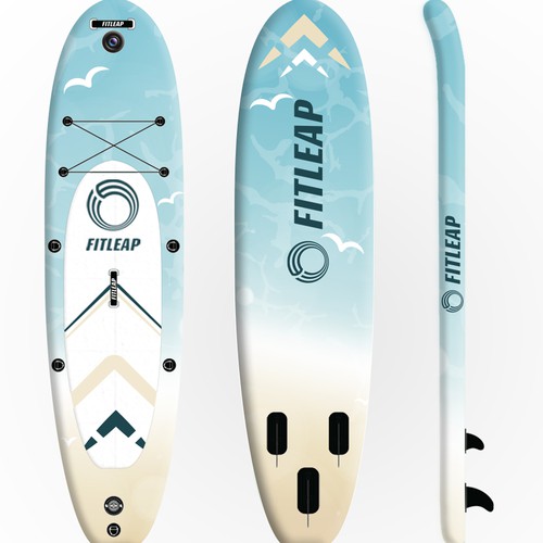 Board design with the title 'design the new outstanding SUP board!'