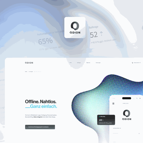 Figma design with the title 'Webdesign Odion'