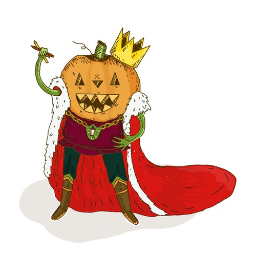 Pumpkin design with the title 'illustrated logo'