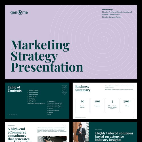 Prezi design with the title 'Modern Marketing Strategy Presentation template'