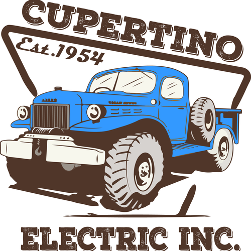 Blue t-shirt with the title 'Vintage Truck Design For A Campany'