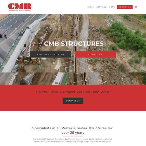 Digital website with the title 'Professional Construction Redesign'