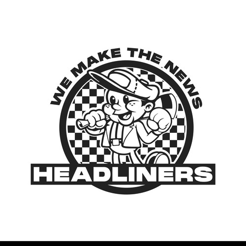 Cartoonish artwork with the title 'Headliners'