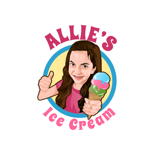 Out-of-the-box logo with the title 'logo concept for allie's ice cream'