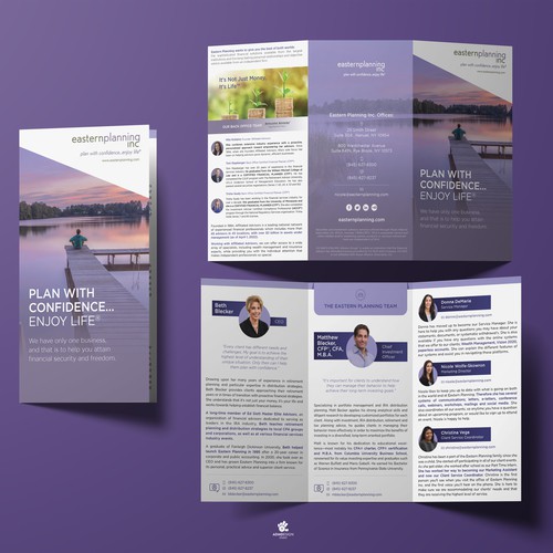 Biography design with the title 'Eastern Planning INC Tri Fold brochure design'