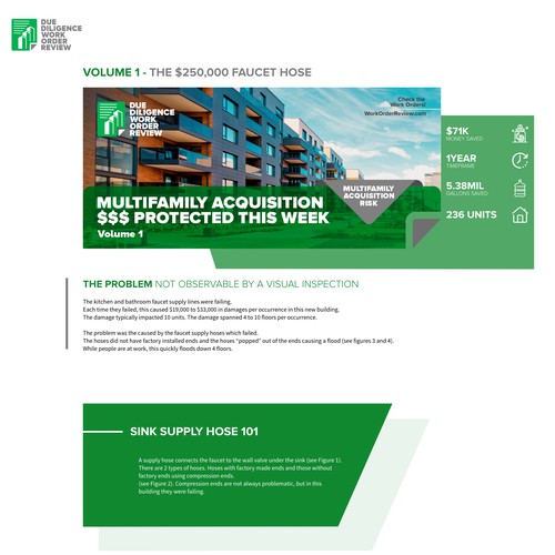 Site design with the title 'Website Design for Due Diligence'