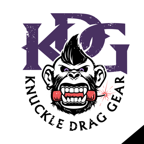 Gorilla design with the title 'knuckle drag gear'