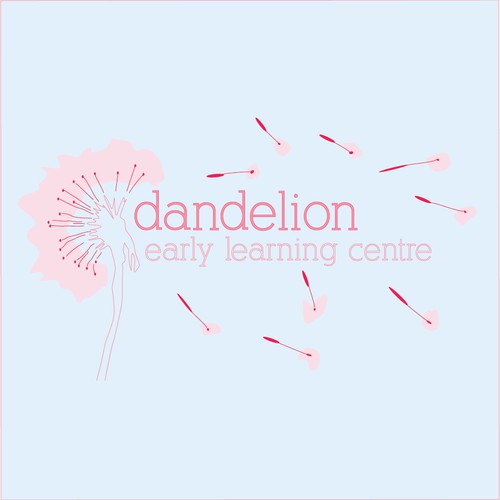 Dandelion design with the title 'A playful but sophisticated illustration for an early learning center'