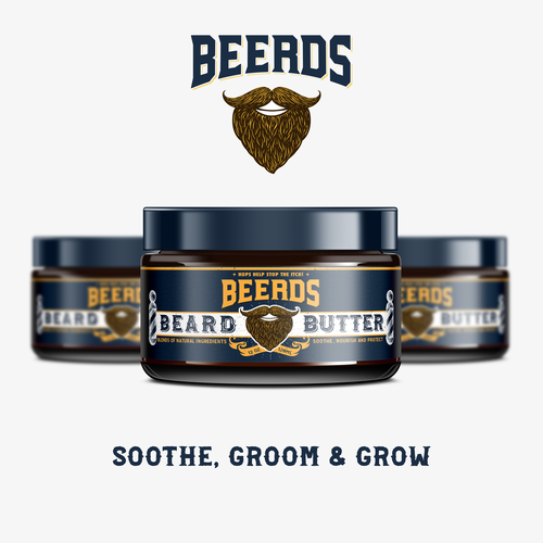 Beard label with the title 'BEERDS Beard Butter Label Design'