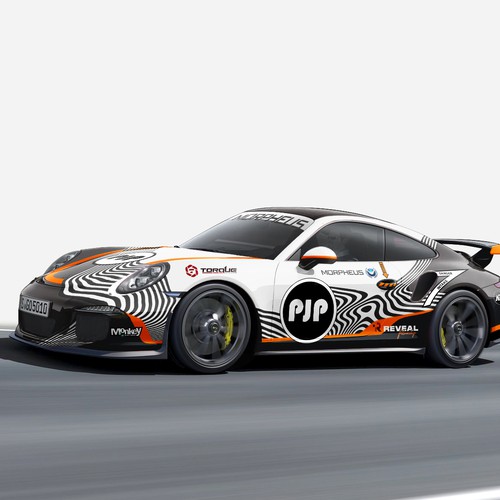 Porsche design with the title 'Racing Wrap Design'