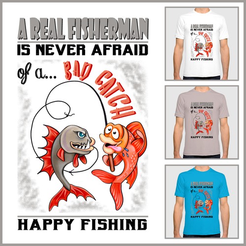 Fish t-shirt with the title 'Design for a really cool/interesting/funny fishing t-shirt! (finalist)'