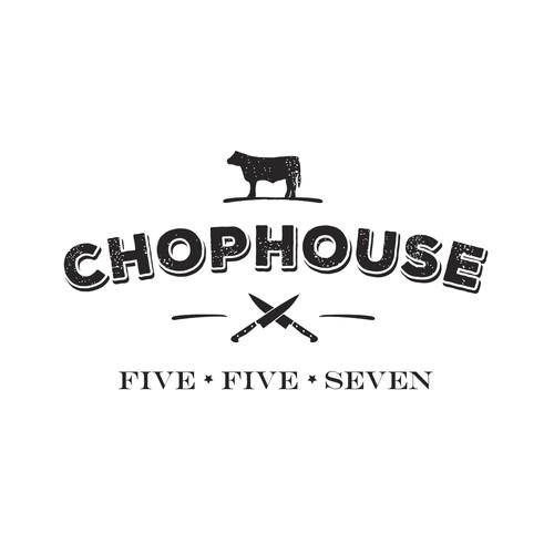 Diner design with the title 'Chophouse 5•5•7 Restaurant Logo'