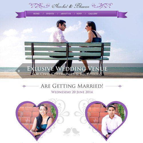 Marriage design with the title 'Wedding Website'
