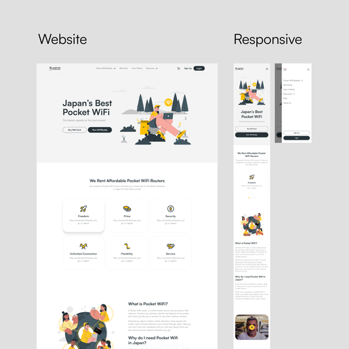 Tokyo design with the title 'Japan WifiBuddy Landing Page & responsive web'