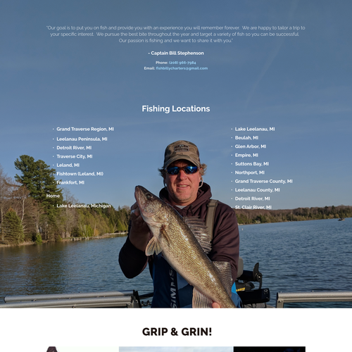 SEO design with the title 'Fun Outdoors Design for Charter Fishing Company'