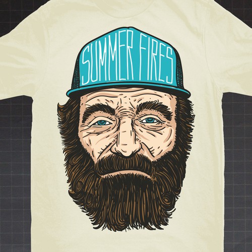 Sketch t-shirt with the title 'Summer Fires Merchandise Tshirt'