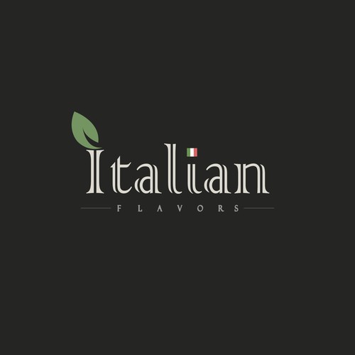 Italian cuisine logo with the title 'Italian Flavors'