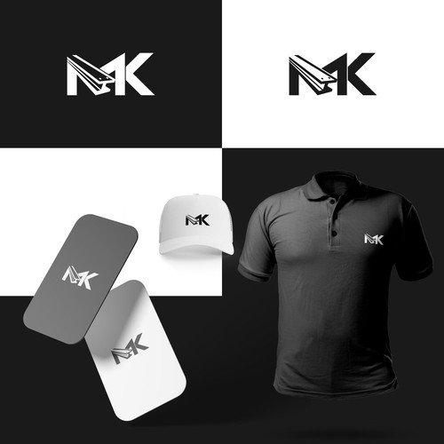 Steel logo with the title 'M K Construction Company Logo'