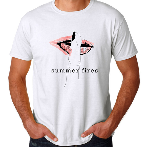 Watercolor t-shirt with the title 'T-shirt design for indie band'