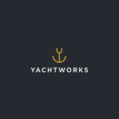 Yacht logo with the title 'Simple logo for a startup company YachtWorks'