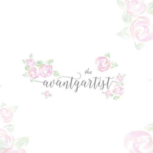 Flower design with the title 'Romantic logo for personal blog'