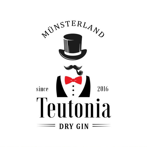 Alcohol logo with the title 'Logo concept for Teutonia Dry Gin in Northwest Germany '