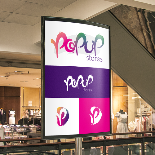 Multicolor logo with the title 'POPUPSTORES'