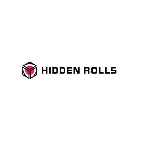 Board game design with the title '[ Available For Purchase ] -- declined logo proposal for Hidden Rolls'