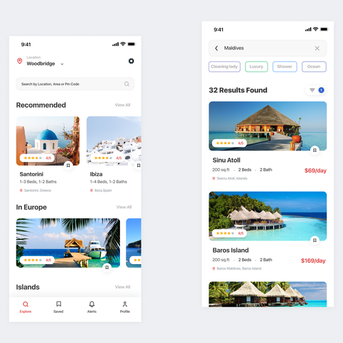 Relaxation design with the title 'Travel & hotel App'