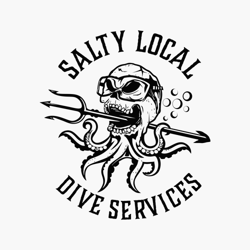 Scuba logo with the title 'Skull scuba'