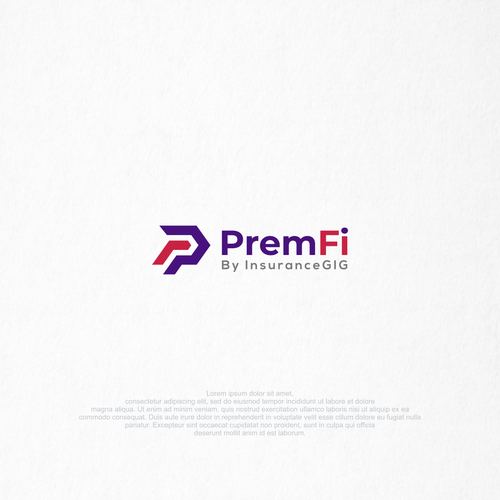 Insurance logo with the title 'PremFi logo design'