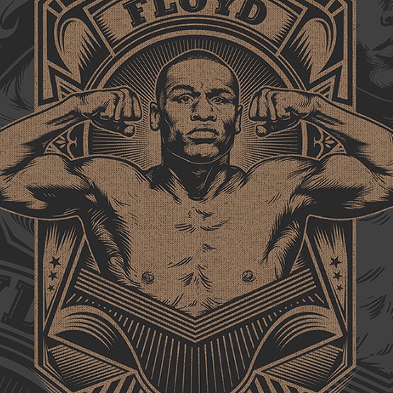 Sports t-shirt with the title 'Floyd Mayweather Boxing T-Shirt Design'