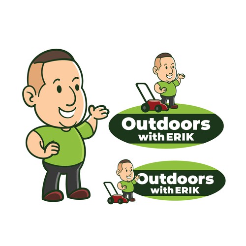 Lawn design with the title 'Lawn Guy Mascot'