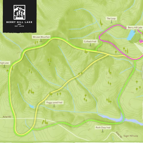 Airbnb design with the title 'Custom Illustration of a Hiking Trail Map'