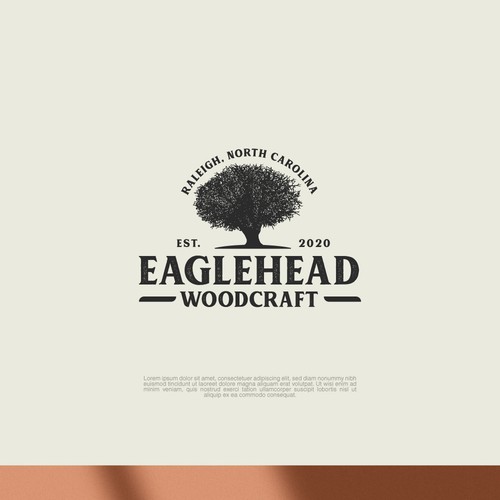 Woodcraft logo with the title 'Retro/Vintage inpired logo for woodcraft services'