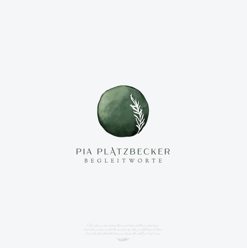 Round vintage logo with the title 'Logo for Pia Platzbecker, a free speaker'