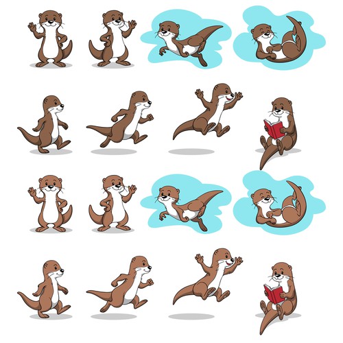 Vector design with the title 'Otter Mascot'