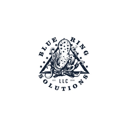 Octopus design with the title 'Logo design for "Blue Ring"'