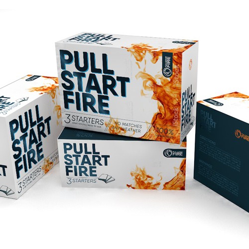 Cool packaging with the title 'box design for outdoor fire starter'