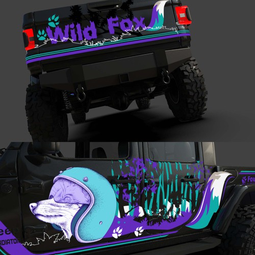 Gladiator design with the title 'Car wrap - foxy 4x4'