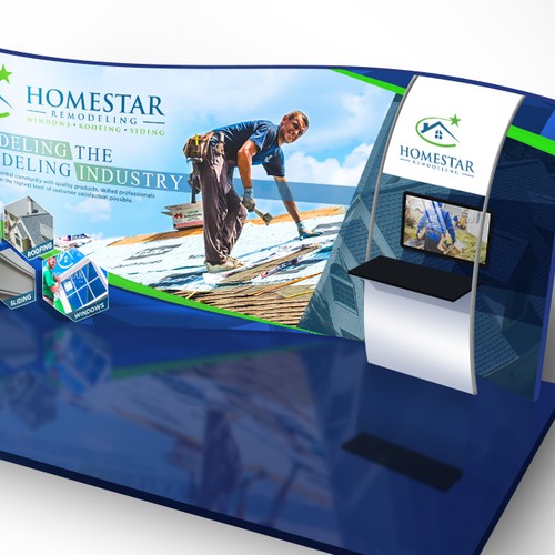 Backdrop design with the title 'Homestar Remodeling Event Booth'