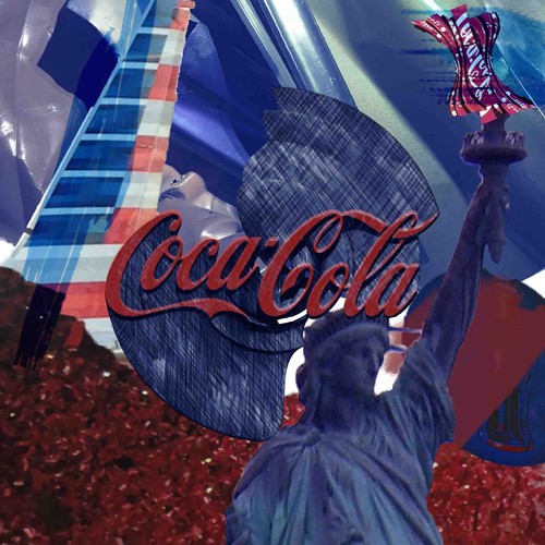 Photography artwork with the title 'Coca-Cola Americana - inspired by Robert Rauschenberg Blues.'