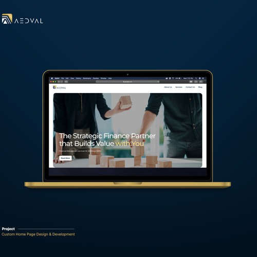 Online store website with the title 'Financial Landing Page design'