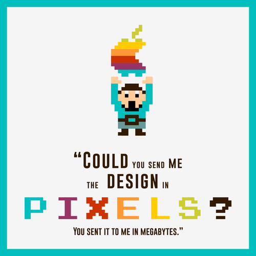 Pixel design with the title 'Pixels'